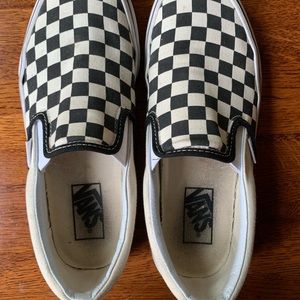 checkered vans-slip ons